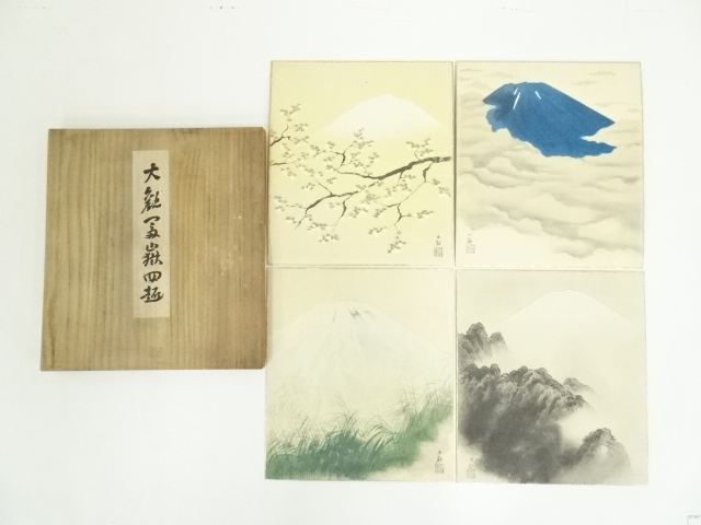 道具 ] - 道具 横山大観 富嶽四趣 印刷工芸品 色紙4枚 | ネット